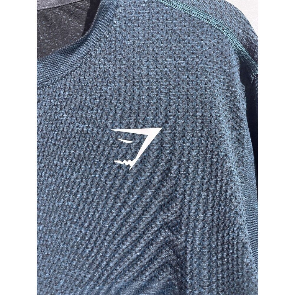Gymshark Shirt Mens L-XL? Blue Phantom Seamless David Laid Athletic Chest Day - Picture 4 of 8